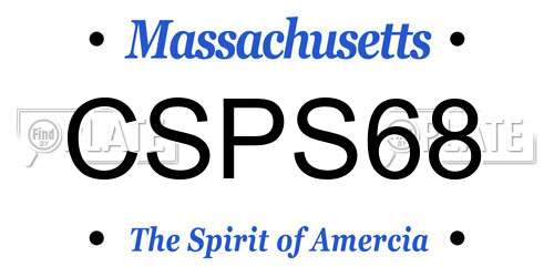CSPS68 Massachusetts License Plate