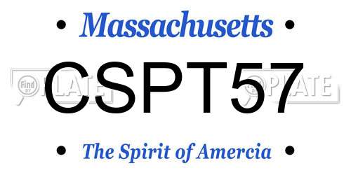 CSPT57 Massachusetts License Plate