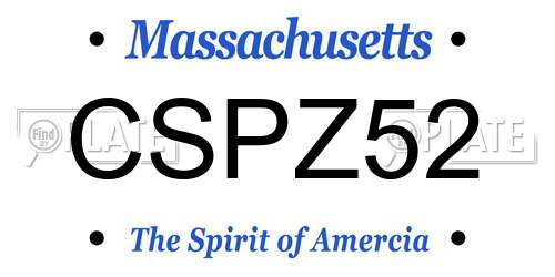 CSPZ52 Massachusetts License Plate