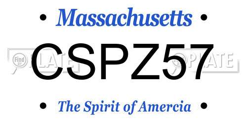 CSPZ57 Massachusetts License Plate