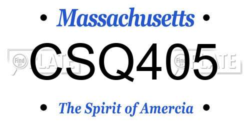 CSQ405 Massachusetts License Plate