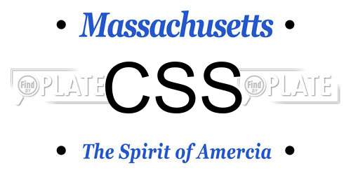 CSS Massachusetts License Plate