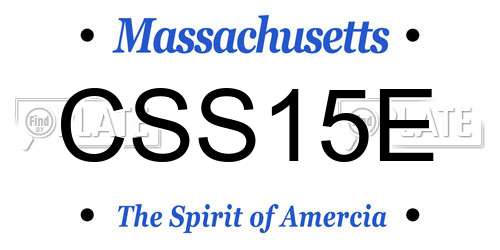 CSS15E Massachusetts License Plate