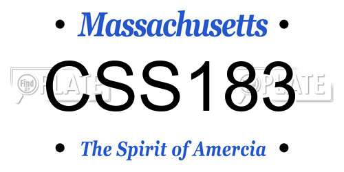 CSS183 Massachusetts License Plate