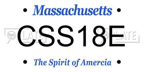 CSS18E Massachusetts License Plate