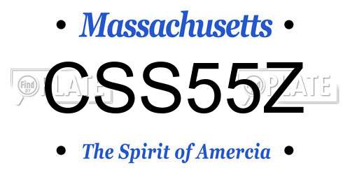 CSS55Z Massachusetts License Plate