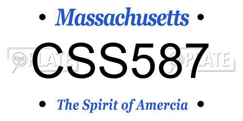 CSS587 Massachusetts License Plate