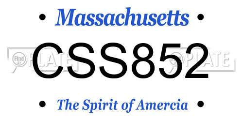 CSS852 Massachusetts License Plate