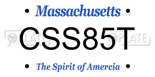 CSS85T Massachusetts License Plate