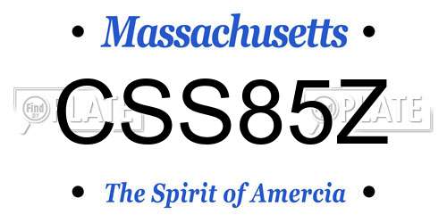 CSS85Z Massachusetts License Plate