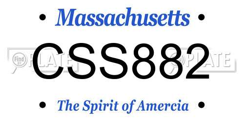 CSS882 Massachusetts License Plate