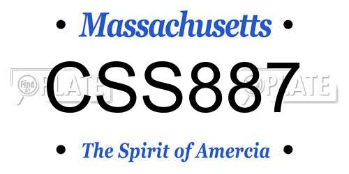 CSS887 Massachusetts License Plate