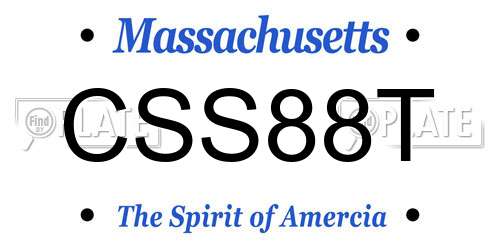 CSS88T Massachusetts License Plate