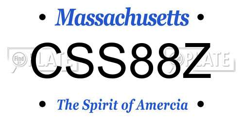 CSS88Z Massachusetts License Plate