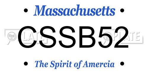 CSSB52 Massachusetts License Plate