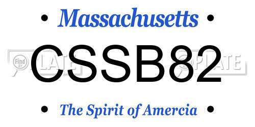 CSSB82 Massachusetts License Plate