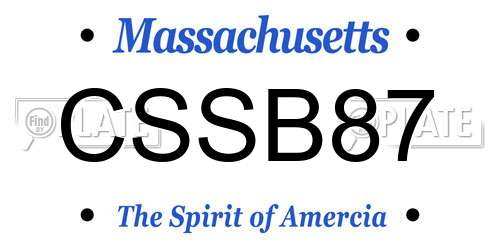 CSSB87 Massachusetts License Plate