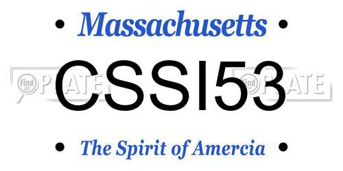 CSSI53 Massachusetts License Plate