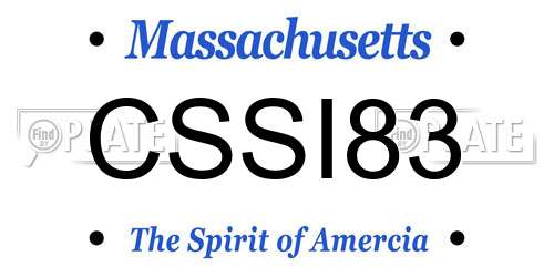 CSSI83 Massachusetts License Plate