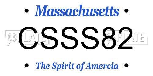 CSSS82 Massachusetts License Plate