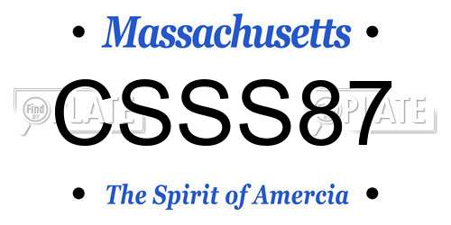 CSSS87 Massachusetts License Plate