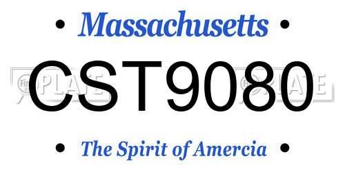 CST9080 Massachusetts License Plate