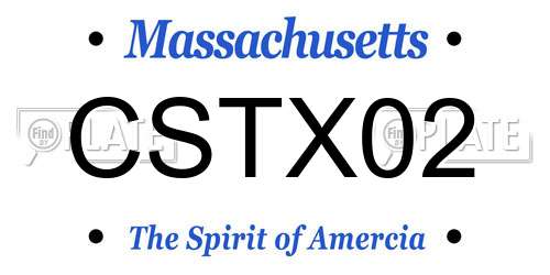 CSTX02 Massachusetts License Plate