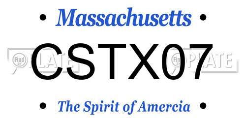 CSTX07 Massachusetts License Plate
