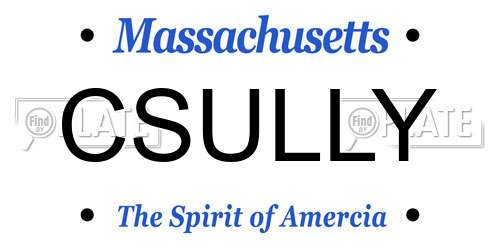 CSULLY Massachusetts License Plate