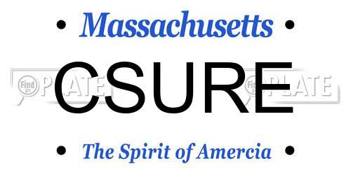 CSURE Massachusetts License Plate