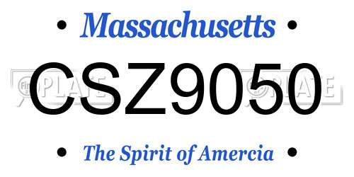 CSZ9050 Massachusetts License Plate