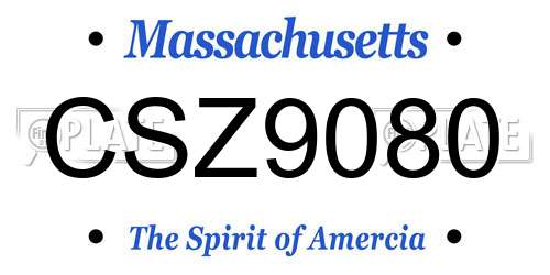 CSZ9080 Massachusetts License Plate