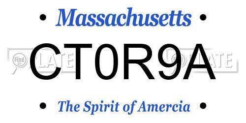 CT0R9A Massachusetts License Plate