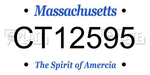 CT12595 Massachusetts License Plate