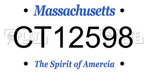 CT12598 Massachusetts License Plate