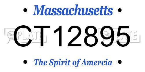 CT12895 Massachusetts License Plate