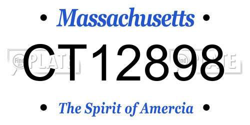 CT12898 Massachusetts License Plate