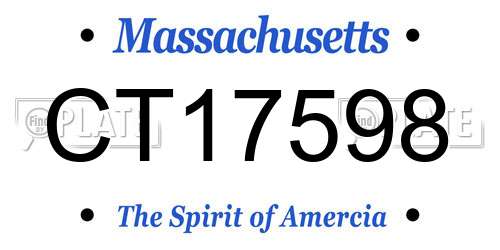 CT17598 Massachusetts License Plate