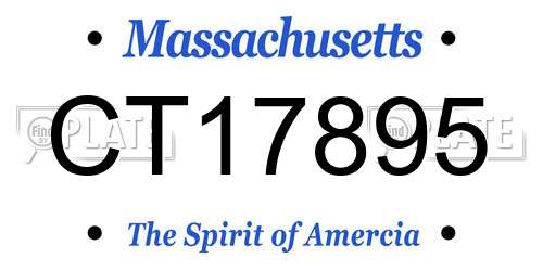 CT17895 Massachusetts License Plate