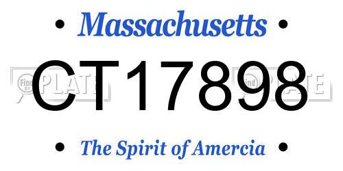 CT17898 Massachusetts License Plate