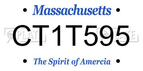 CT1T595 Massachusetts License Plate