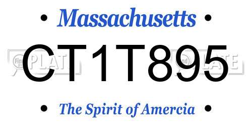 CT1T895 Massachusetts License Plate