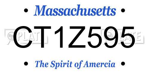 CT1Z595 Massachusetts License Plate