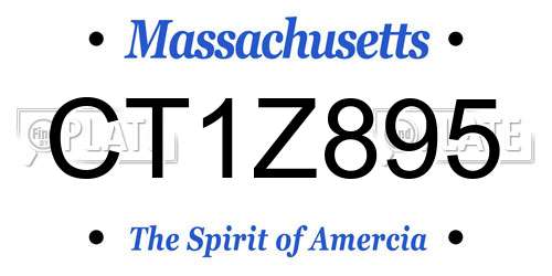 CT1Z895 Massachusetts License Plate