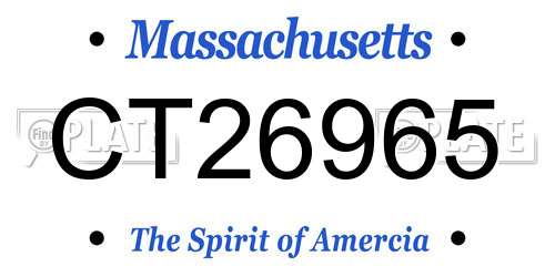 CT26965 Massachusetts License Plate