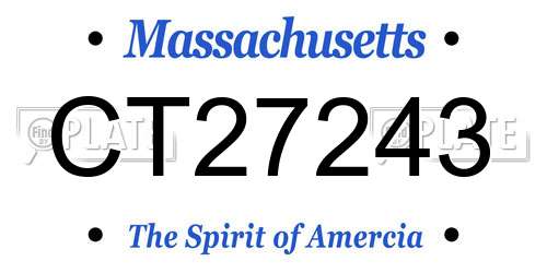 CT27243 Massachusetts License Plate