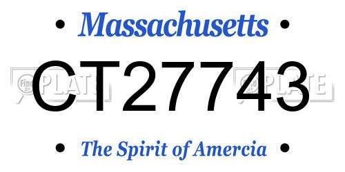 CT27743 Massachusetts License Plate