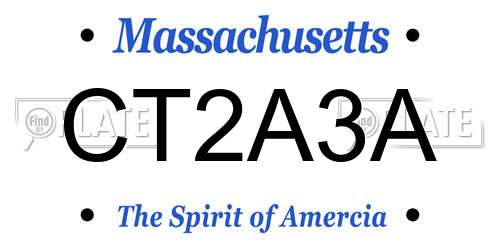 CT2A3A Massachusetts License Plate