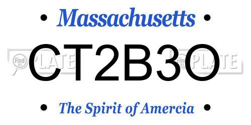 CT2B3O Massachusetts License Plate
