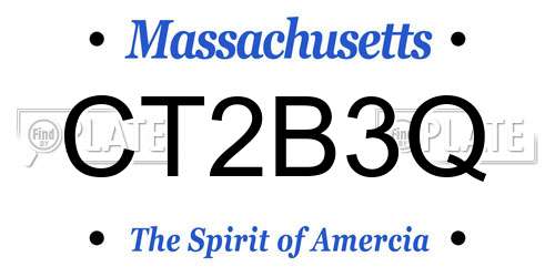 CT2B3Q Massachusetts License Plate
